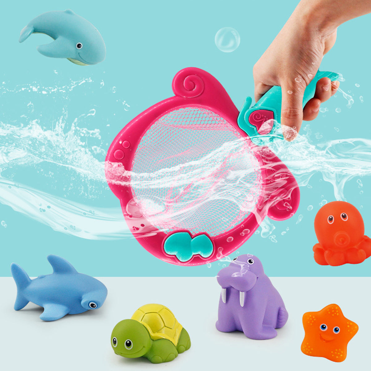 Color Changing Floating Baby Bath Toys with Net K25939